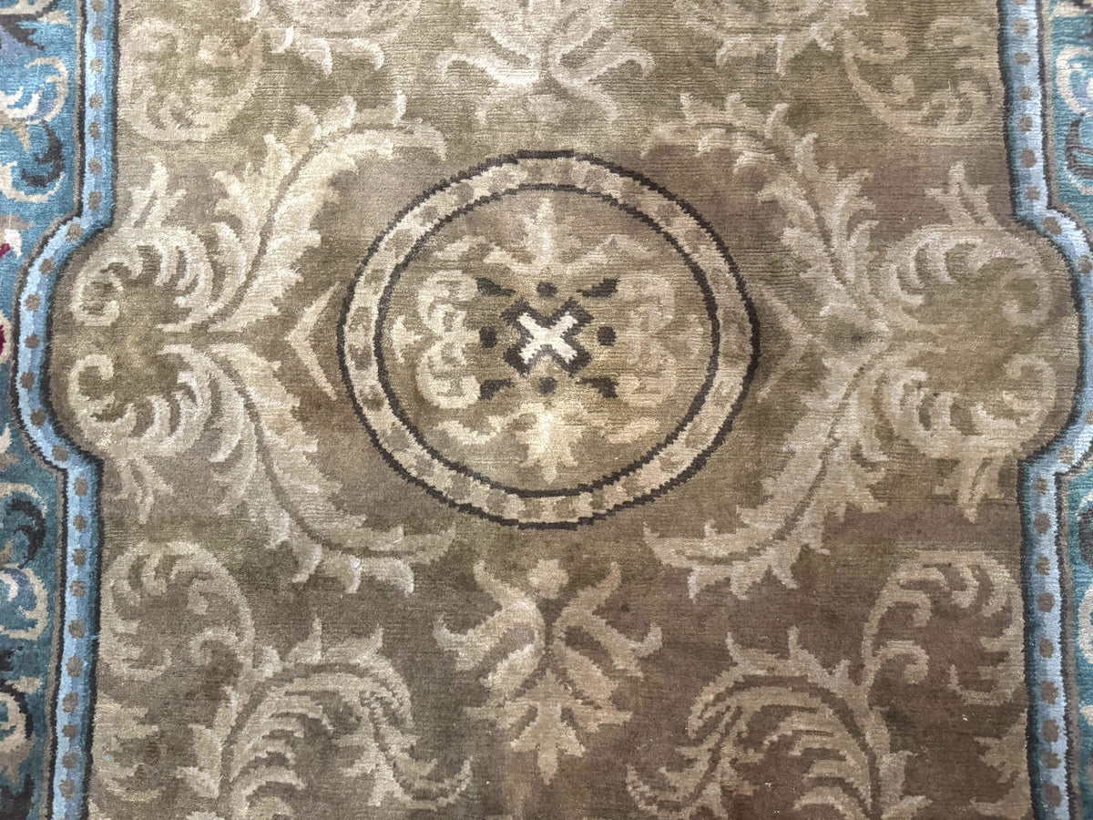 Tibetan Aubusson Rug 6x9, Gold-Beige, Soft Wool Pile, Handmade - Jewel Rugs, view 5
