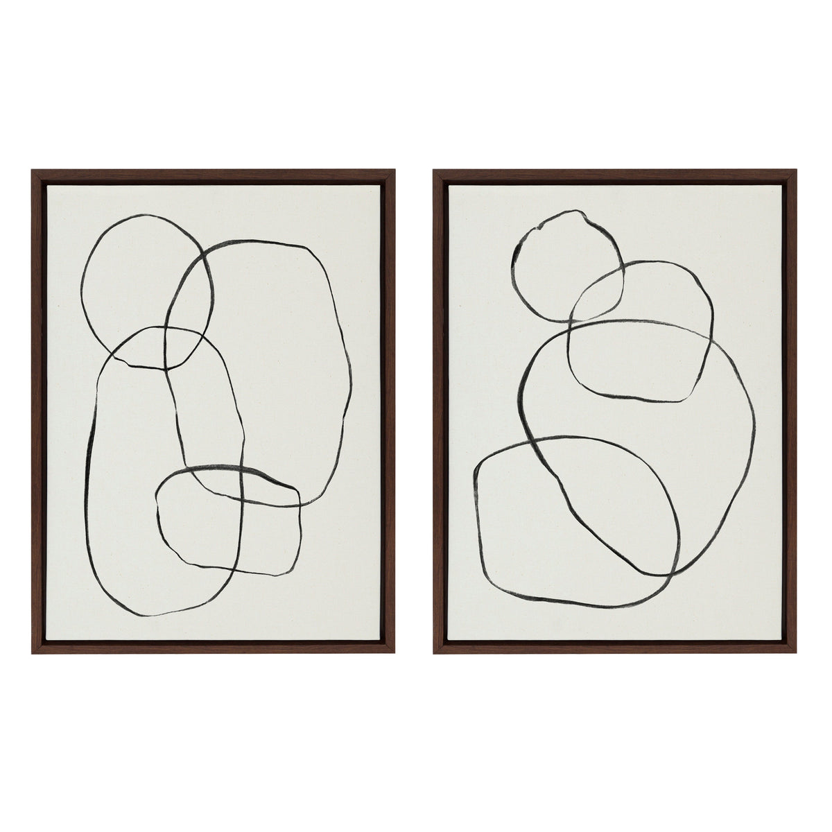 Sylvie Going in Circles Framed Textured Canvas Set by Teju Reval
