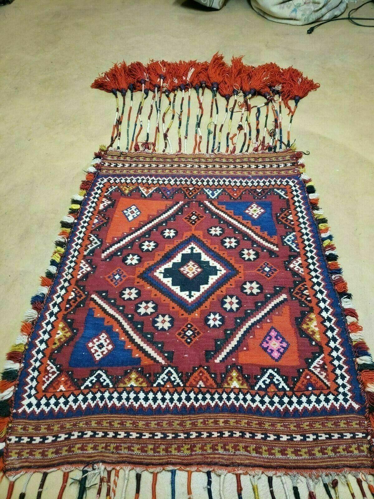 3' X 4' Antique Handmade Turkish Wool Kilim Rug Decorative Seat Cover - Jewel Rugs, view 2