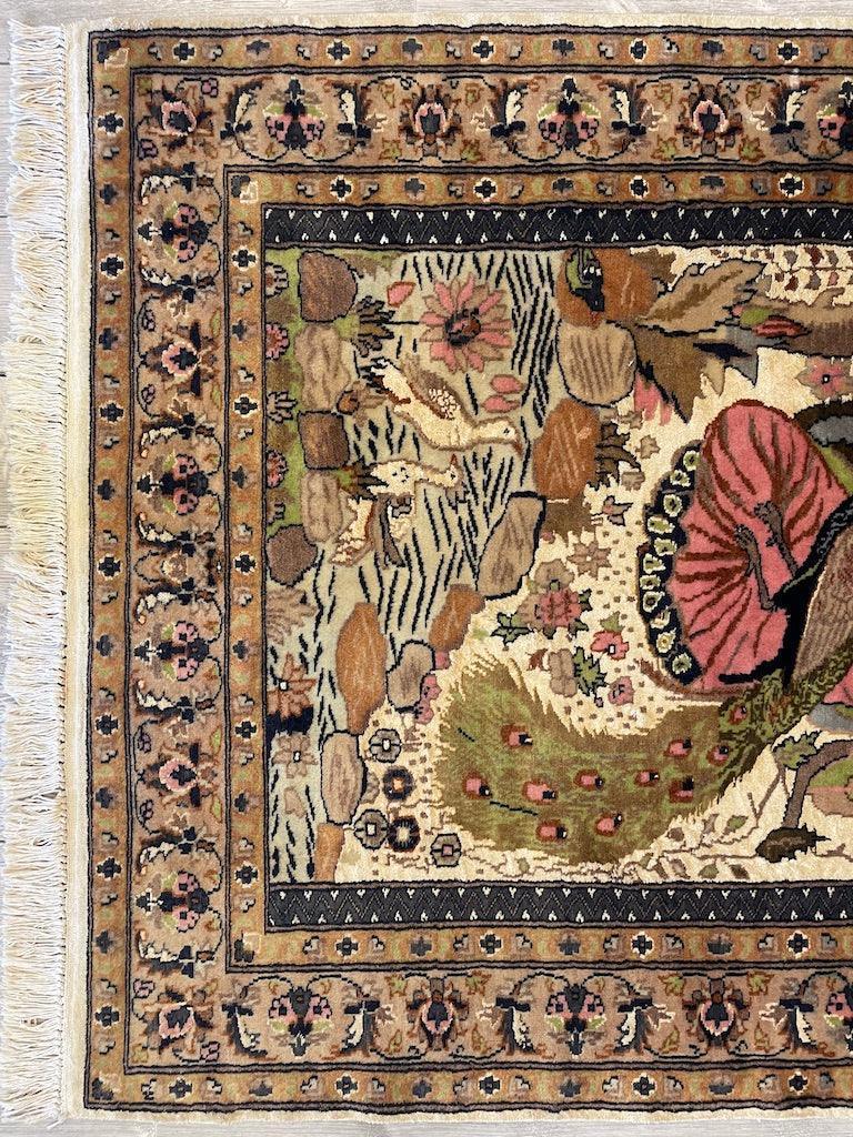 Vintage Chinese Rug 4x6 | Ivory, Beige & Pink | Hand-Knotted Wool - Rugistan, view 6