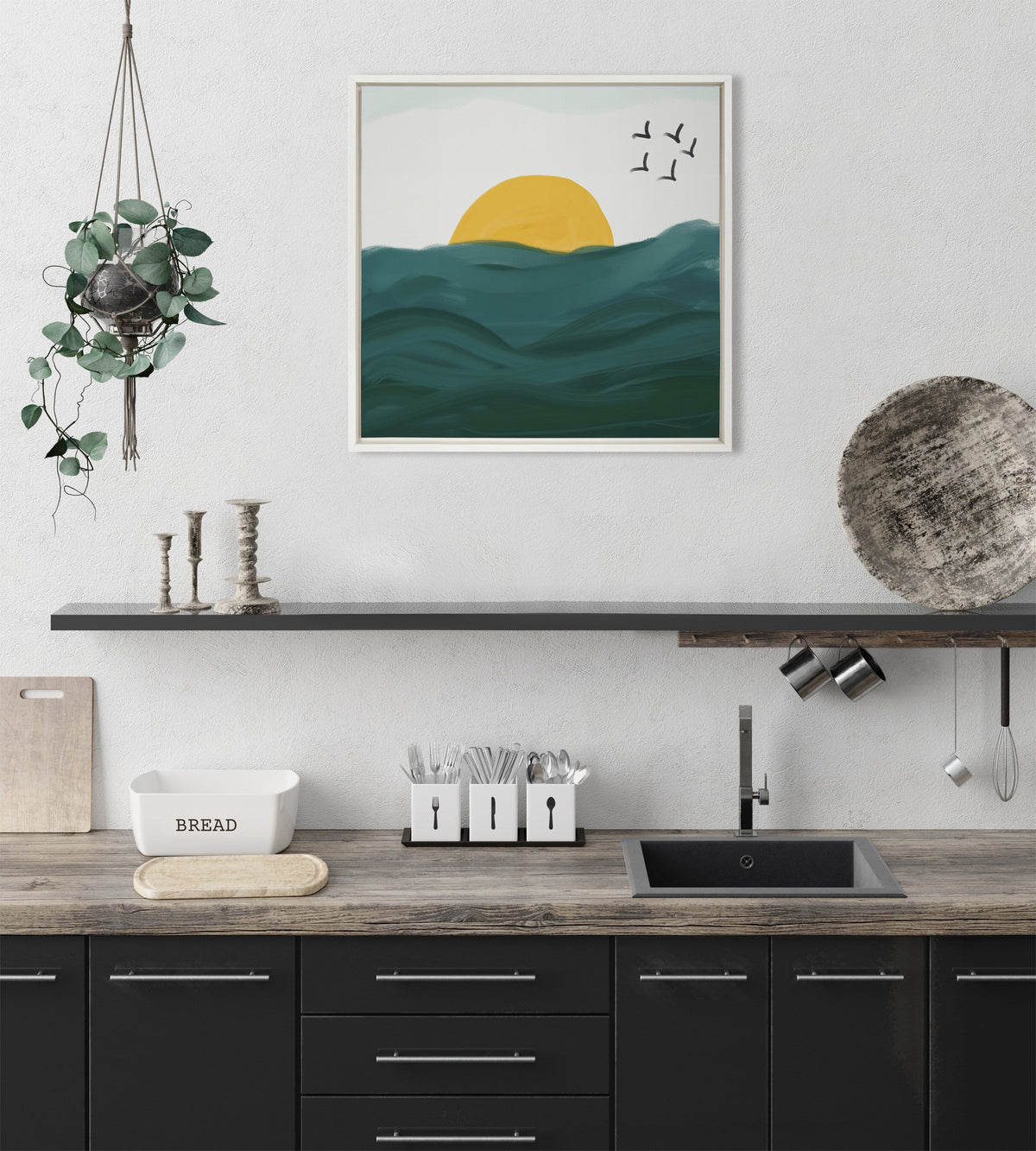 Sylvie Horizon Framed Canvas by Oris Eddu
