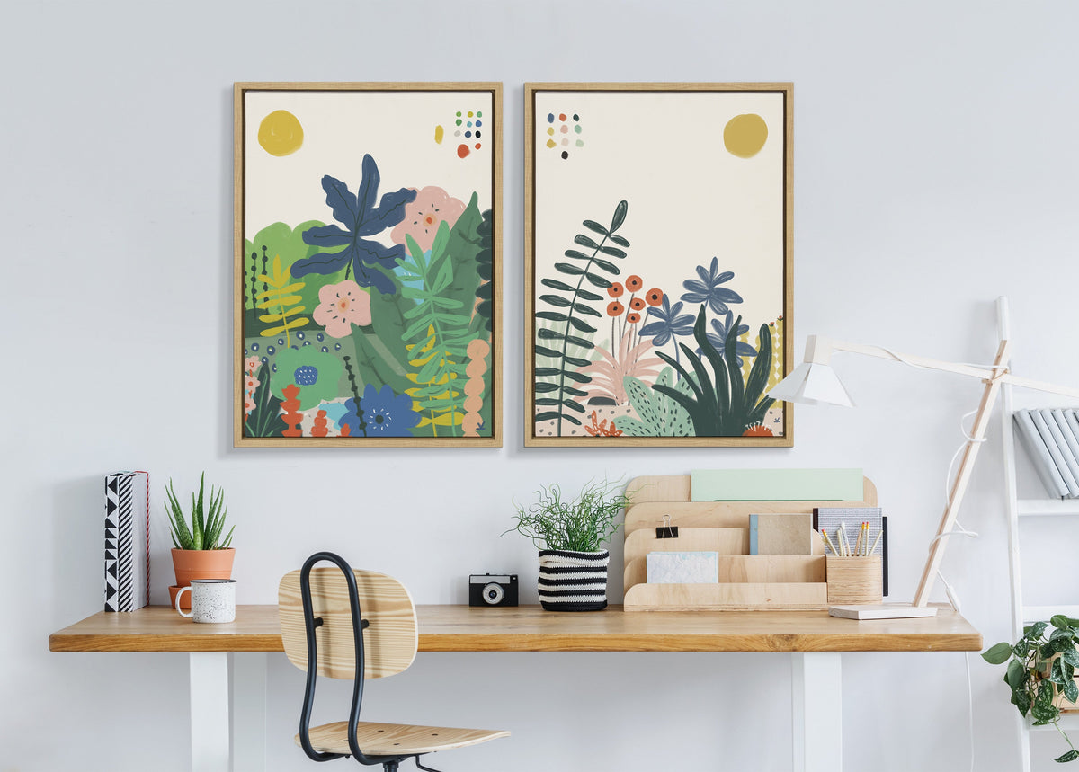 Sylvie Zen Garden 1 Framed Canvas by Kelly Knaga