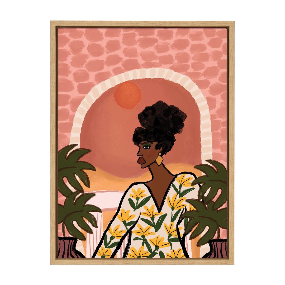 Sylvie Desert Wanderer Lady Framed Canvas by Kendra Dandy of Bouffants and Broken Hearts