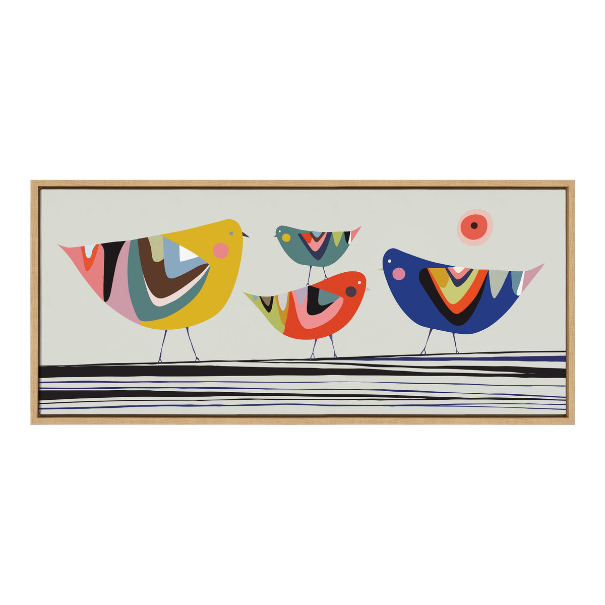 Sylvie Family Tree 4 Birds Framed Canvas by Rachel Lee of My Dream Wall