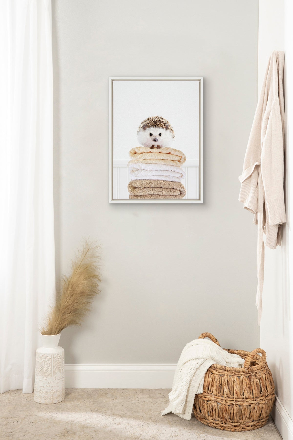 Sylvie Fold Hedgehog 1 Framed Canvas by Amy Peterson Art Studio
