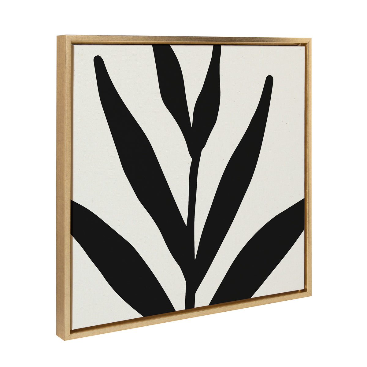 Sylvie Modern Botanical Neutral Abstract 1 Framed Canvas by The Creative Bunch Studio