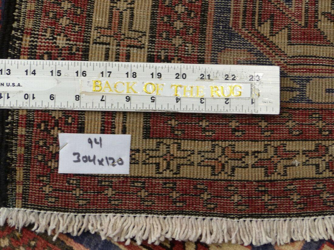 Vintage Persian Runner 4x10 | Rust, Blue & Ivory | Hand-Knotted Wool - Rugistan, view 13