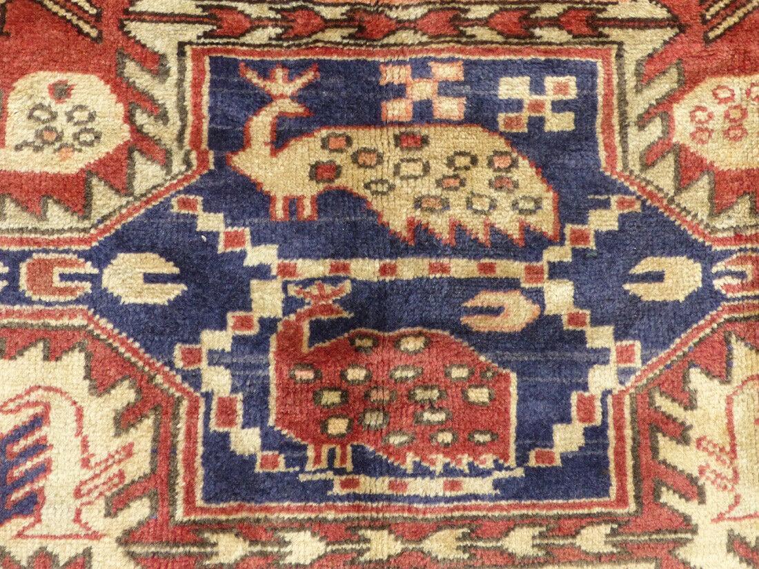 Vintage Persian Runner 4x10 | Rust, Blue & Ivory | Hand-Knotted Wool - Rugistan, view 4