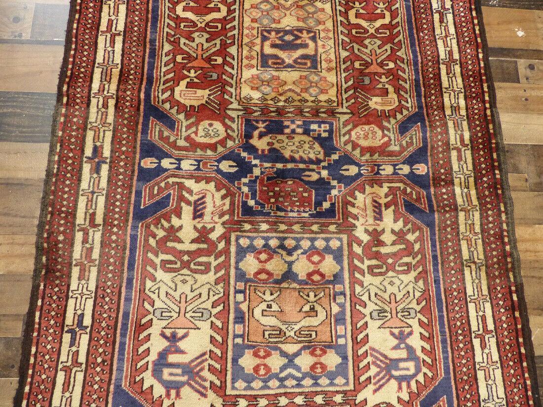 Vintage Persian Runner 4x10 | Rust, Blue & Ivory | Hand-Knotted Wool - Rugistan, view 5