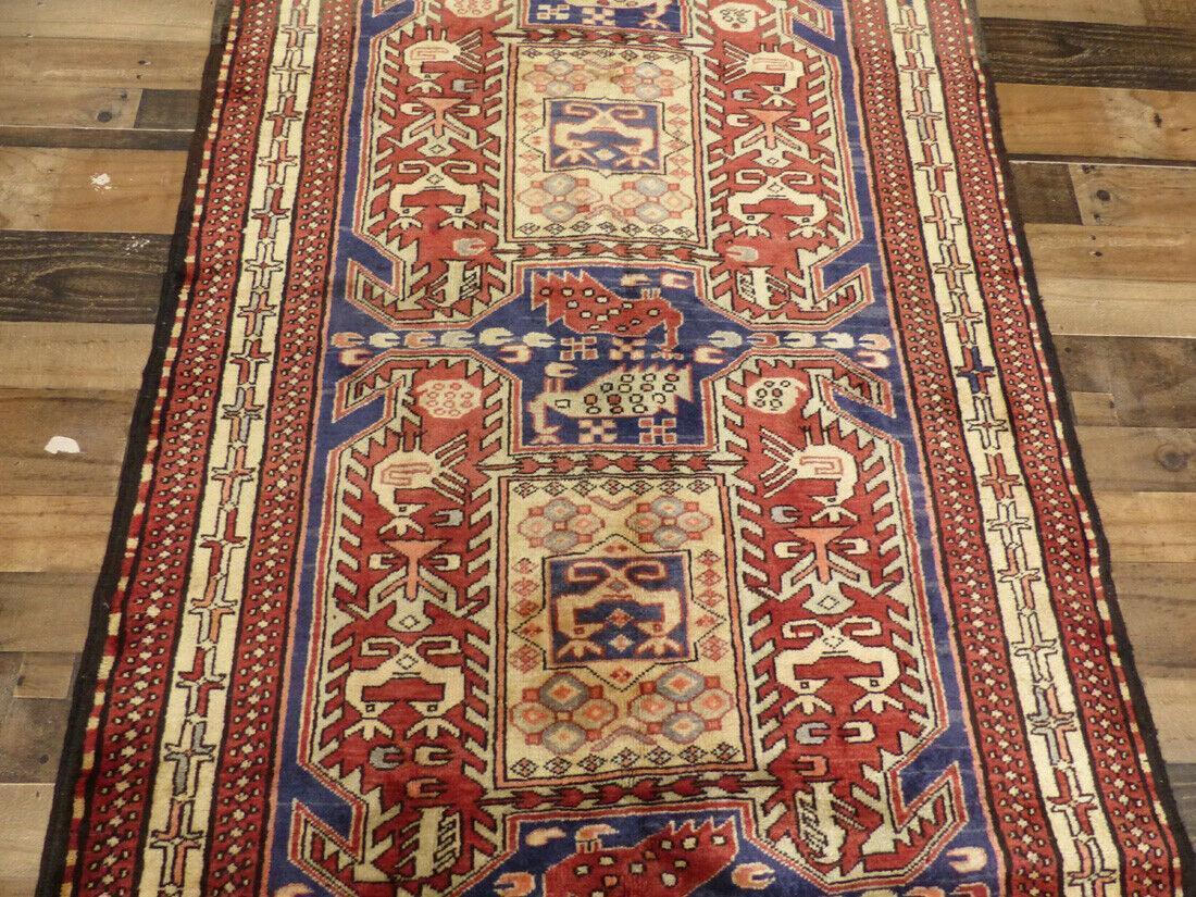 Vintage Persian Runner 4x10 | Rust, Blue & Ivory | Hand-Knotted Wool - Rugistan, view 6