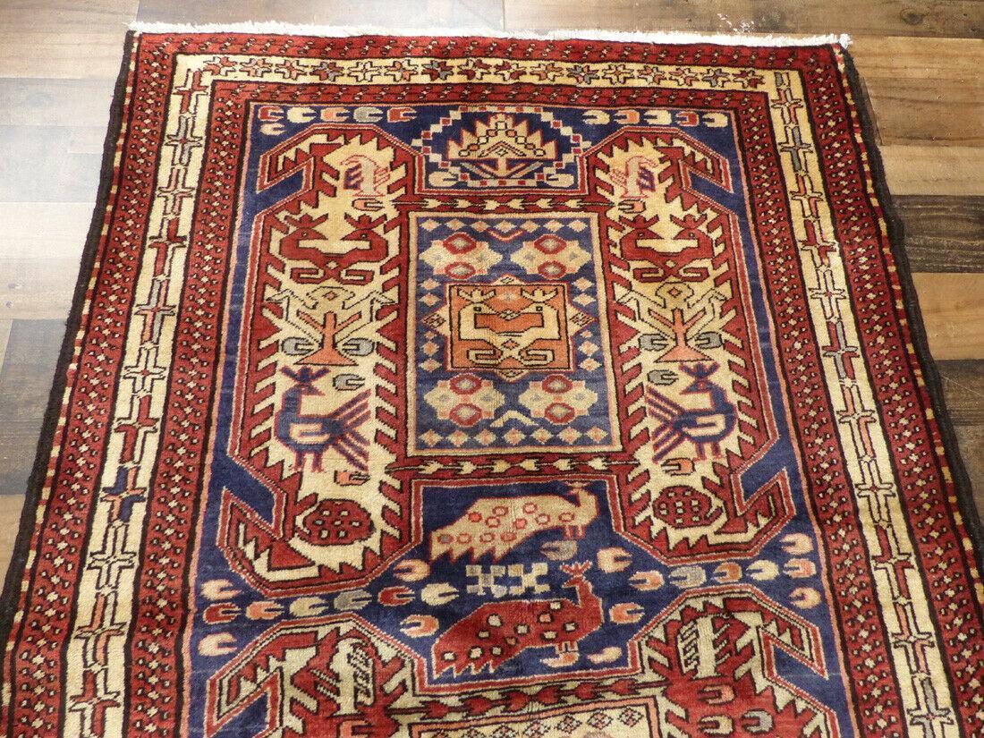 Vintage Persian Runner 4x10 | Rust, Blue & Ivory | Hand-Knotted Wool - Rugistan, view 9