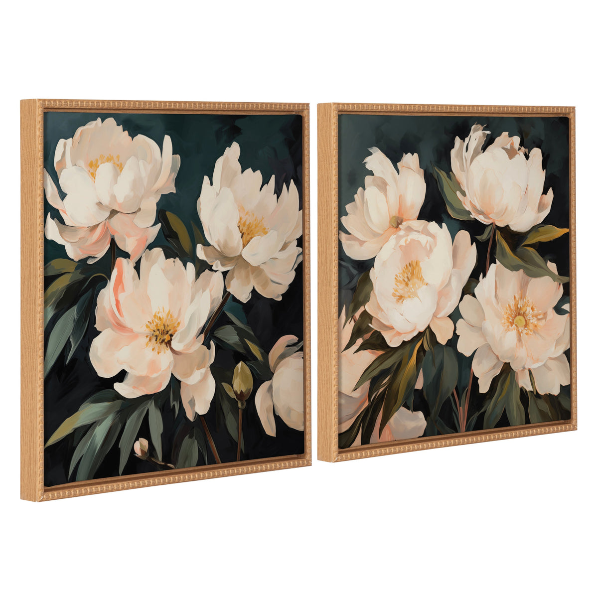 Sylvie Beautiful Painterly Floral Bouquets Framed Canvas Art Set by The Creative Bunch Studio