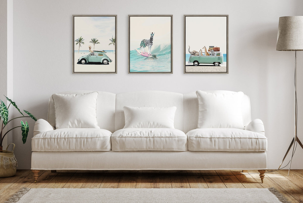 Sylvie Summer Animal Adventures Framed Canvas by July Art Prints