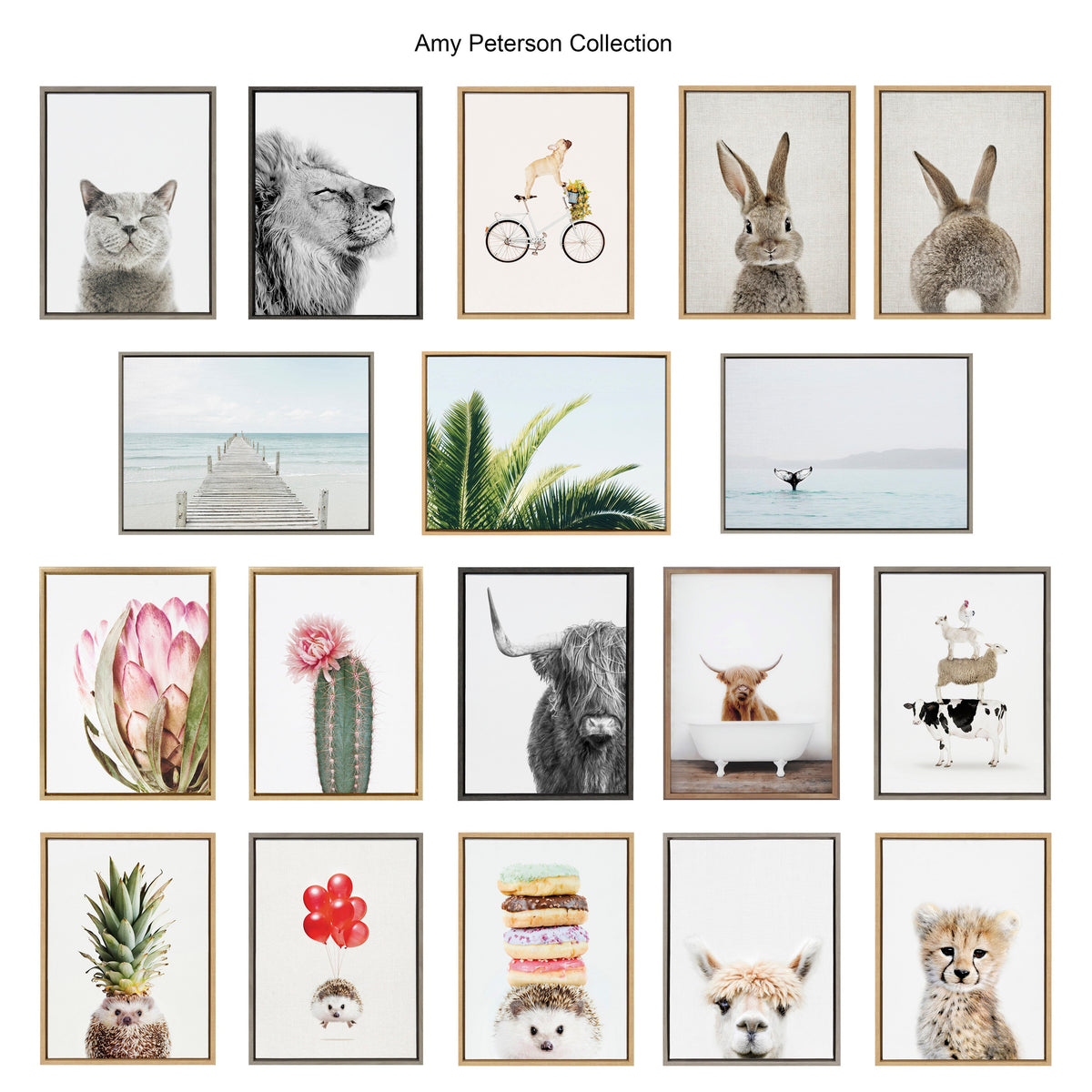 Sylvie Bubble Gum Giraffe Framed Canvas by Amy Peterson Art Studio