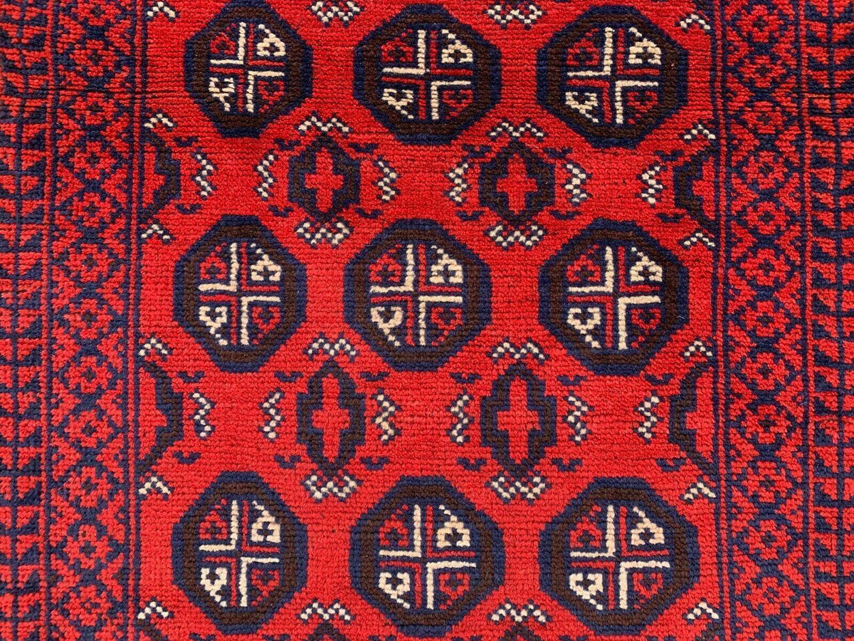 Hand Knotted Afghani Wool Baluch Runner Rug With Rug Pad 2x7 Ft - Rugistan, view 3
