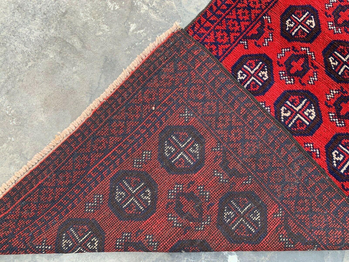 Hand Knotted Afghani Wool Baluch Runner Rug With Rug Pad 2x7 Ft - Rugistan, view 6
