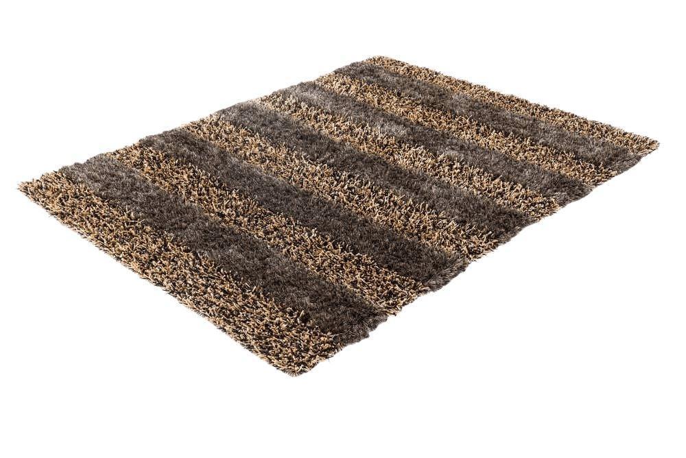 Striped Area Rug 5x7 | Brown, Beige & Black | Polypropylene - Rugistan, view 2