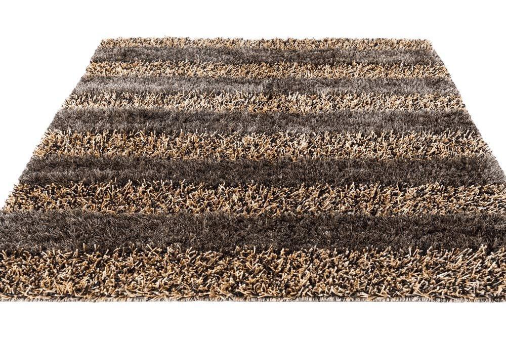 Striped Area Rug 5x7 | Brown, Beige & Black | Polypropylene - Rugistan, view 3