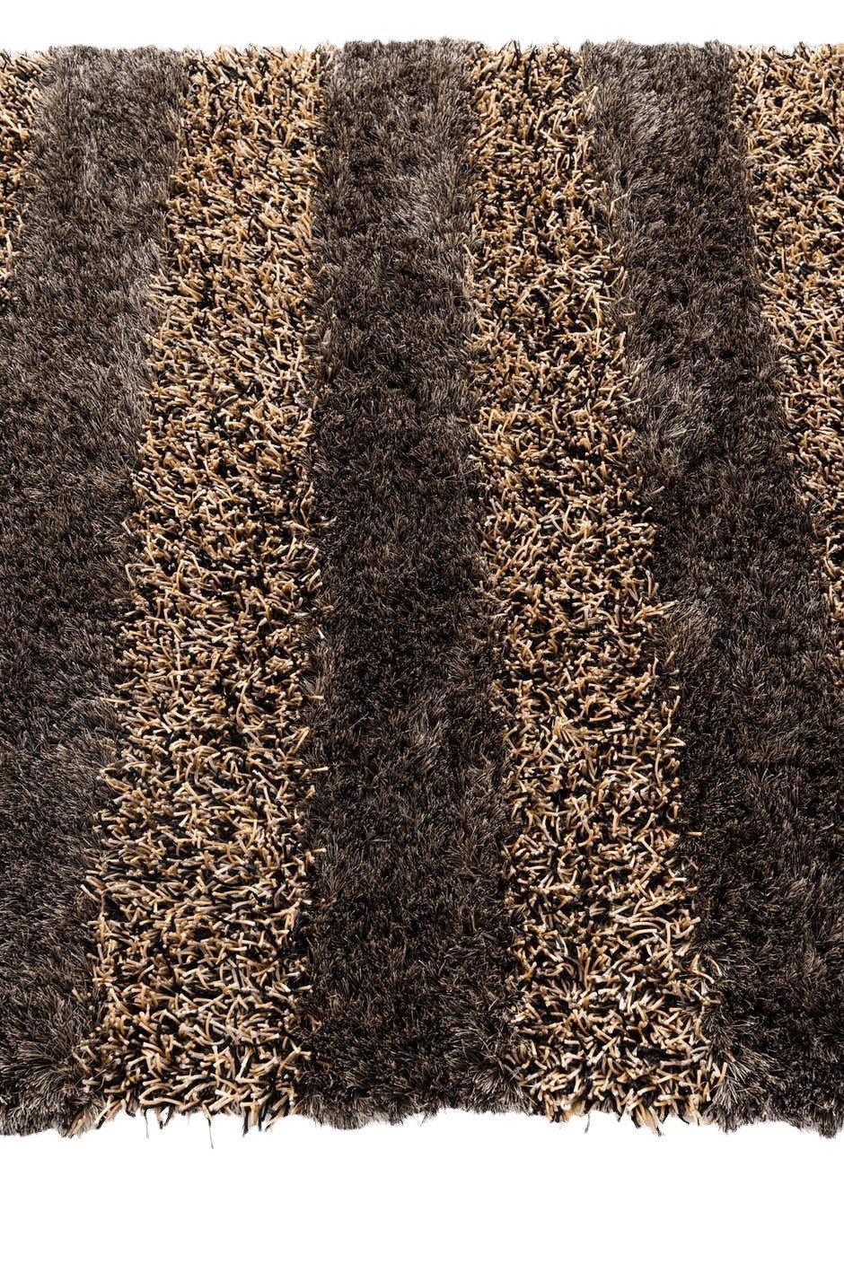 Striped Area Rug 5x7 | Brown, Beige & Black | Polypropylene - Rugistan, view 5