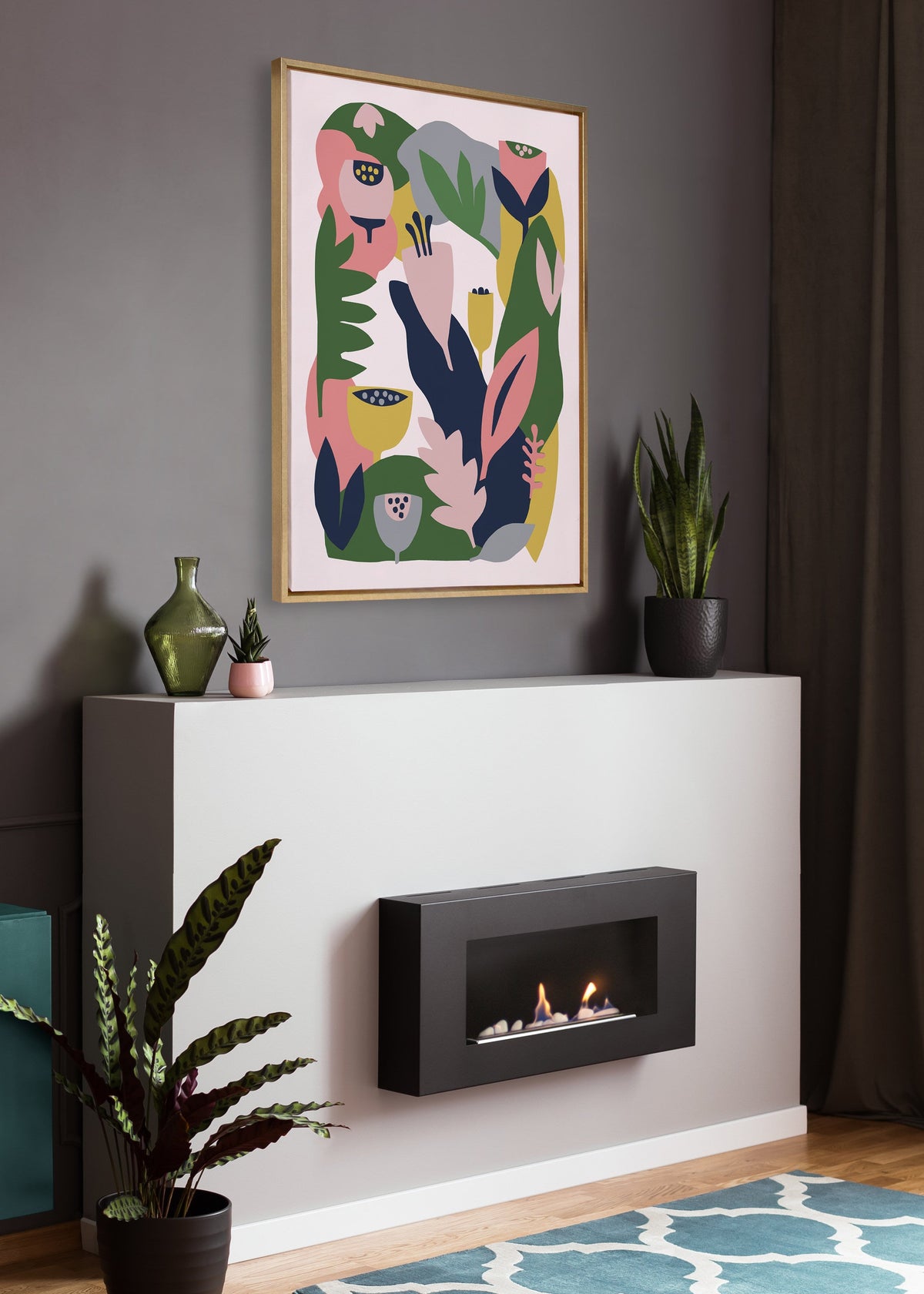 Sylvie Myriam's Garden Framed Canvas by Myriam VanNeste