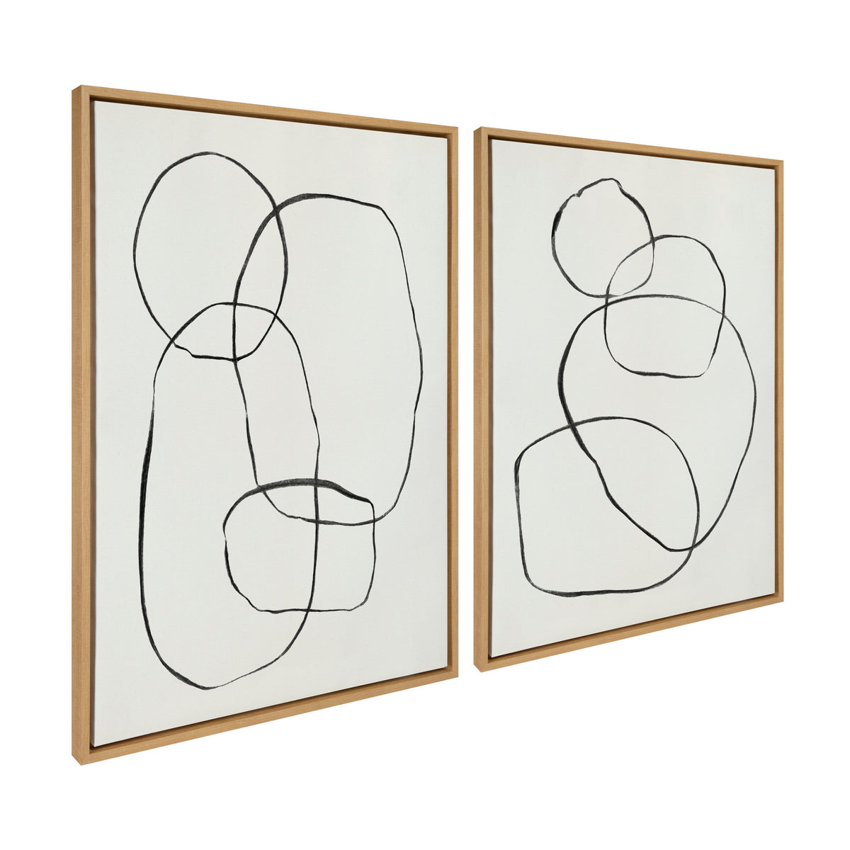 Sylvie Going in Circles Framed Textured Canvas Set by Teju Reval