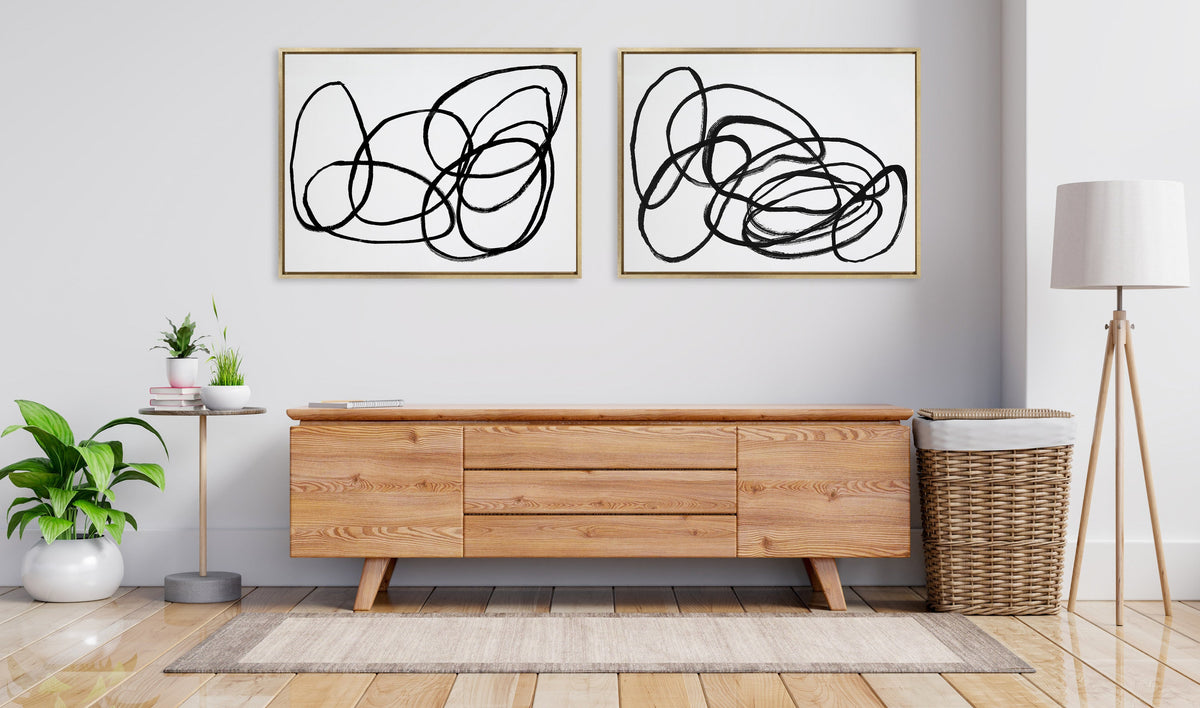 Sylvie Ring of Light and Ring of Light 2 Framed Canvas Art Set by Nikki Chu