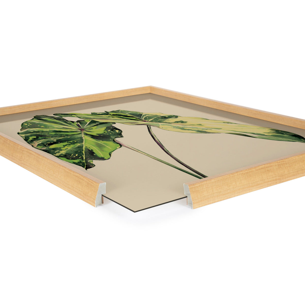 Blake Spotted Leaves Neutral Framed Printed Glass by Emily Marie Watercolors
