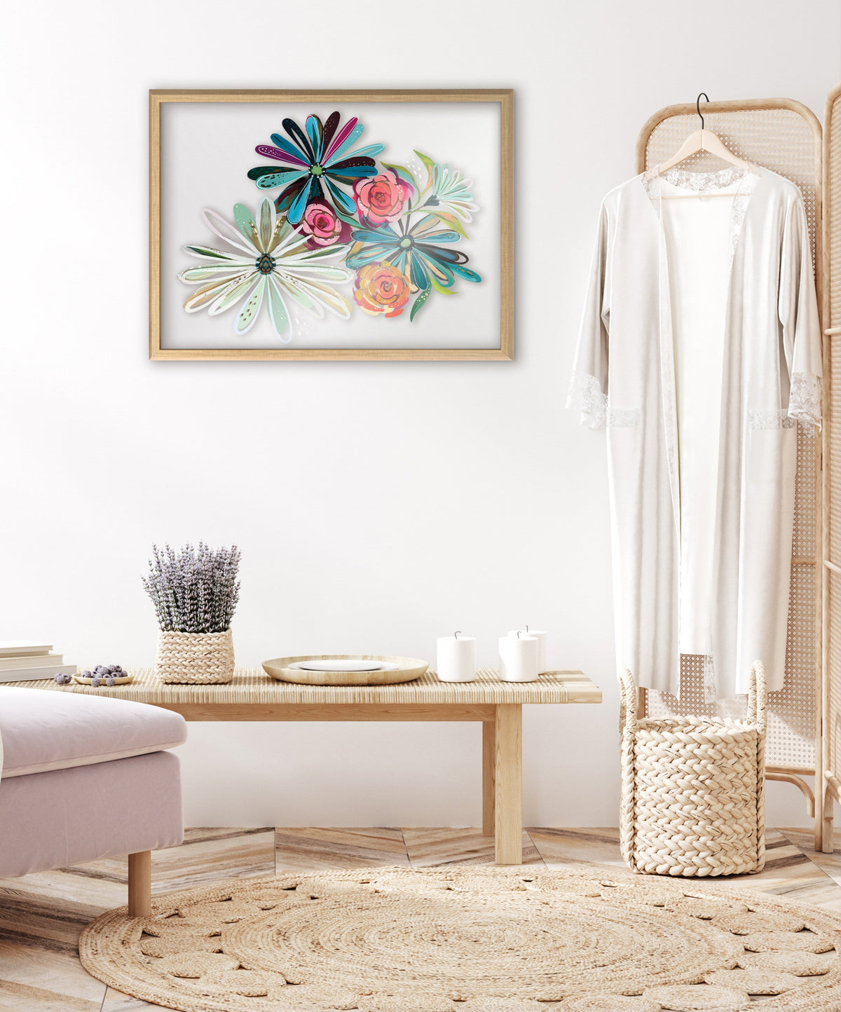Blake Flowers on Glass 2 Whole Flowers Framed Printed Art by Jessi Raulet of Ettavee