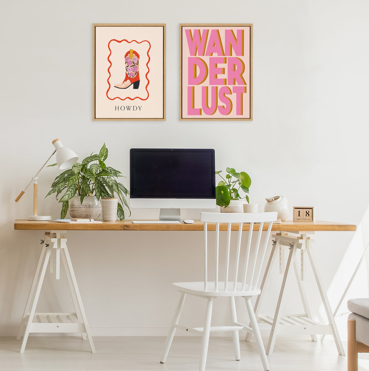 Sylvie Howdy Framed Canvas by Duchess Plum