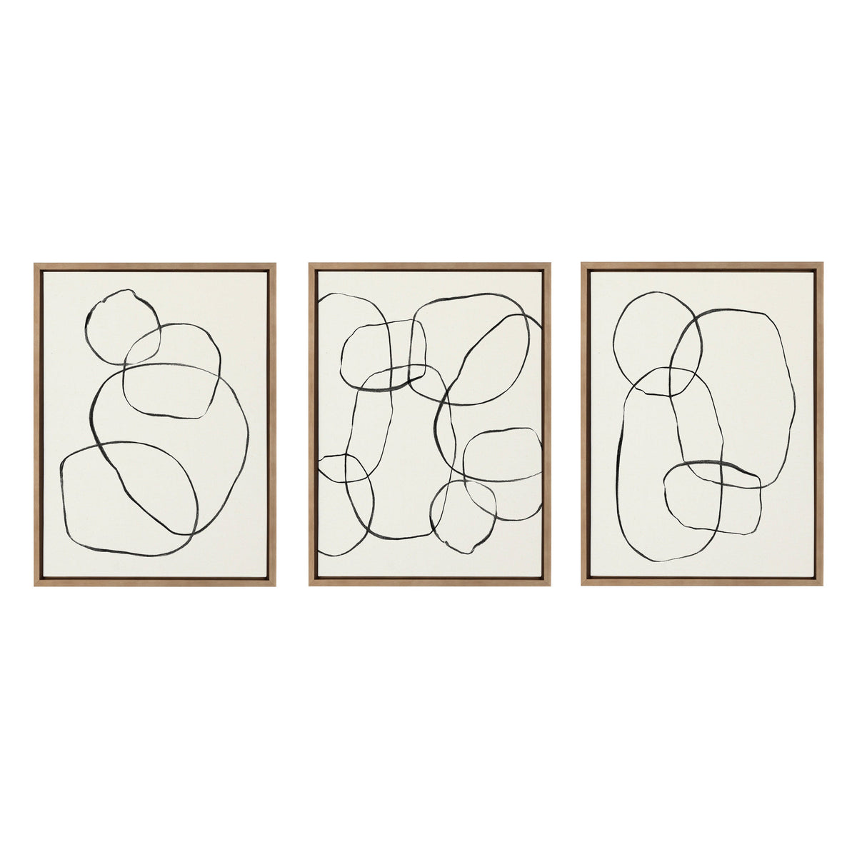 Sylvie 869 Going in Circles, Dancing Circles, and 871 Modern Circles Framed Canvas by Teju Reval of SnazzyHues