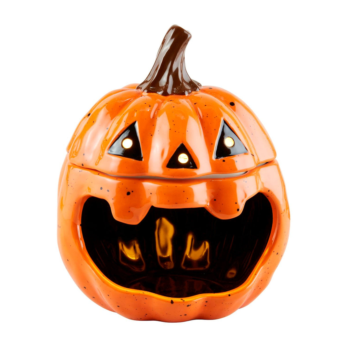 Orange Ceramic Jack-O’-Lantern Open Mouth Candy Container by Rust & Cinder