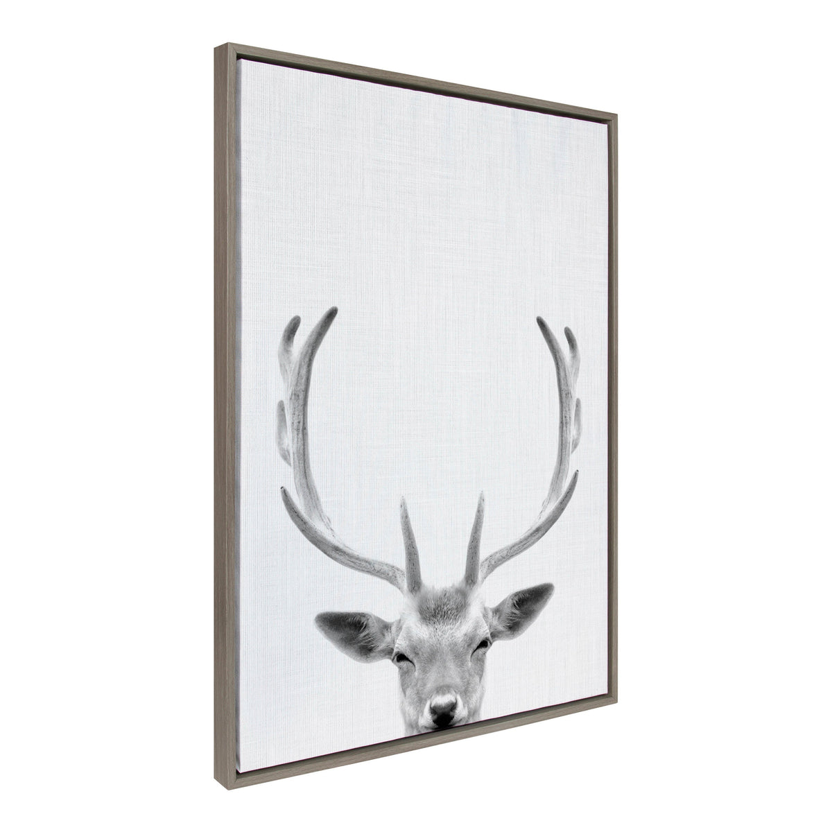Sylvie Deer Portrait Framed Canvas by Simon Te Tai