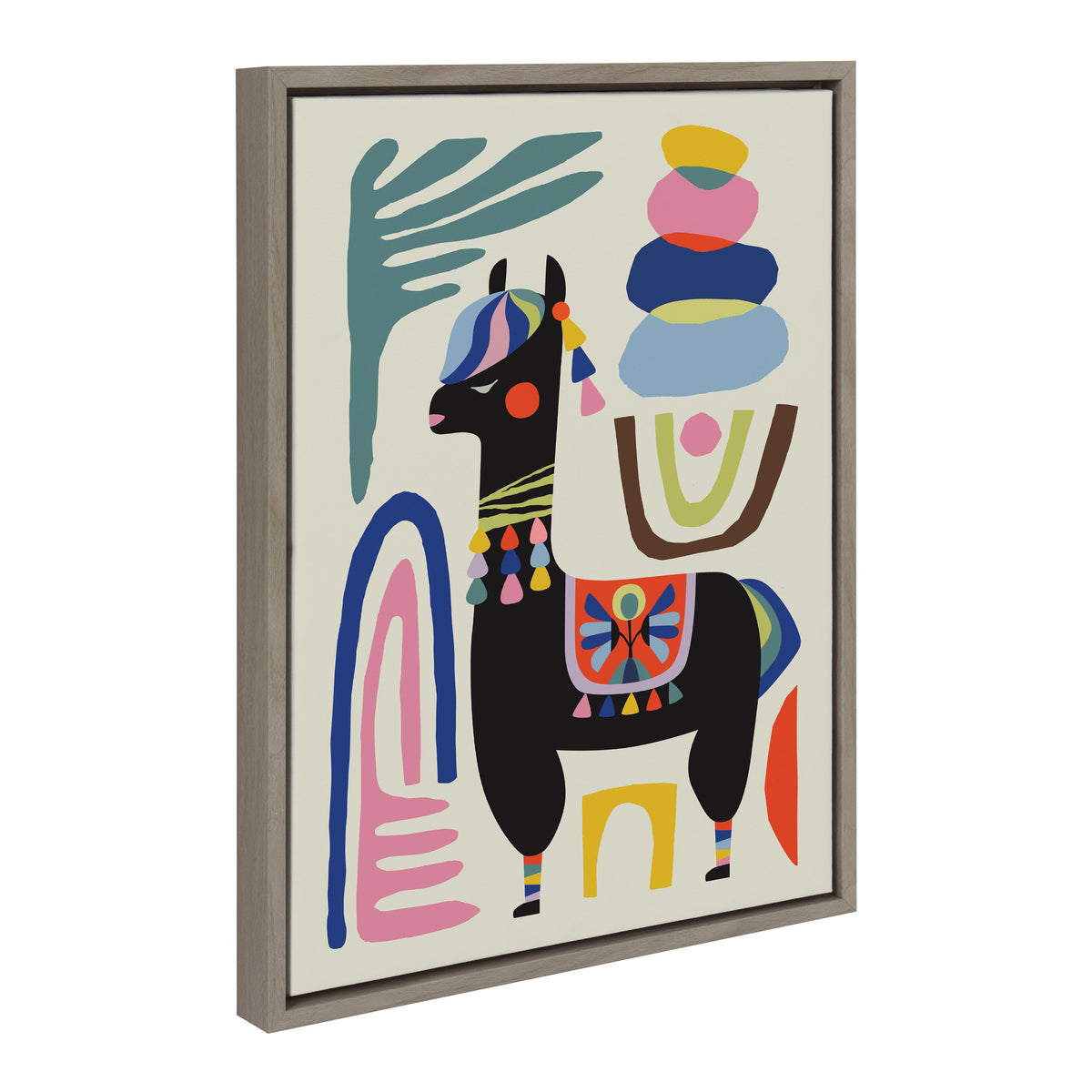 Sylvie Llama Mesatawe Framed Canvas by Rachel Lee of My Dream Wall