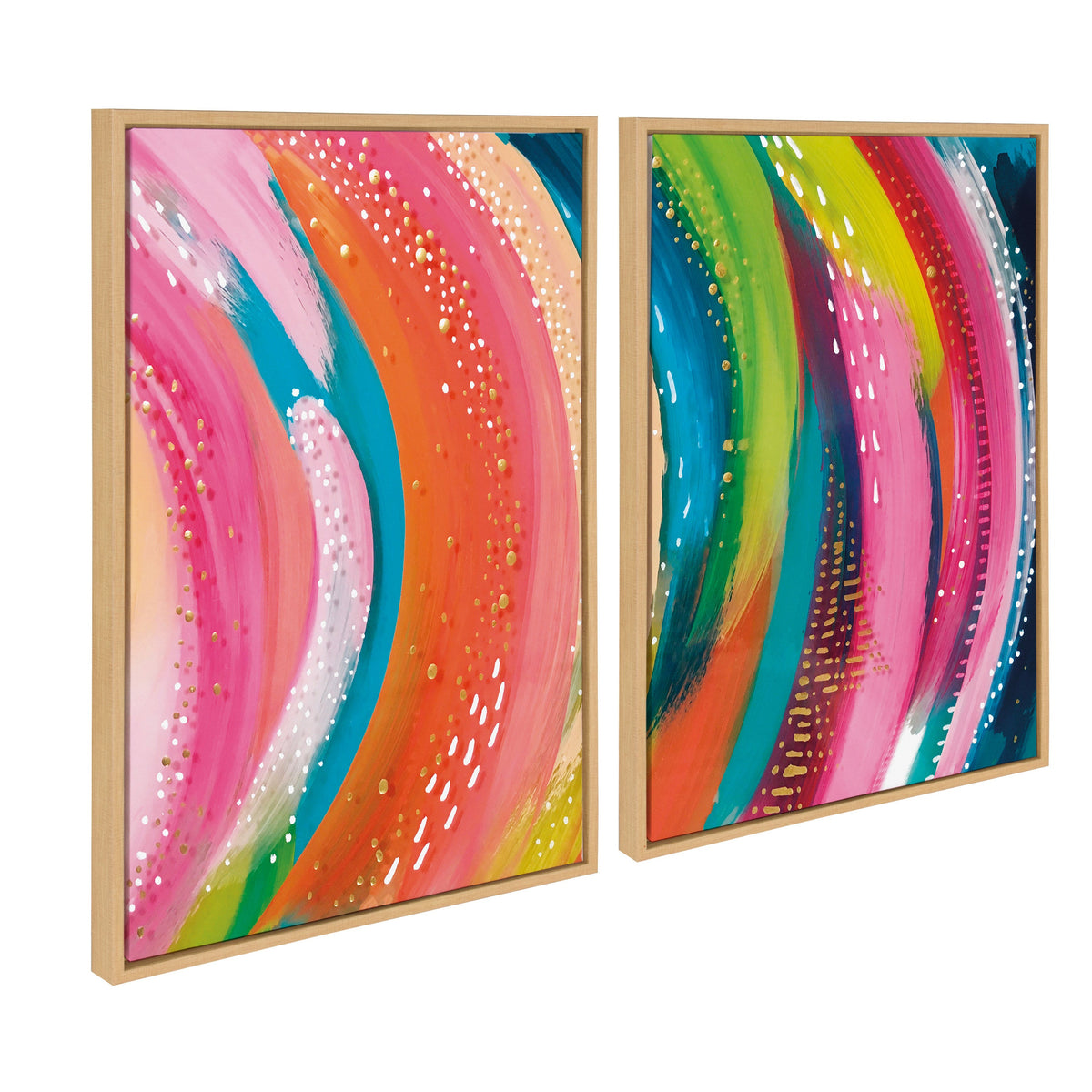 Sylvie Bright Abstract Left and Right Framed Canvas Art Set by Jessi Raulet of Ettavee