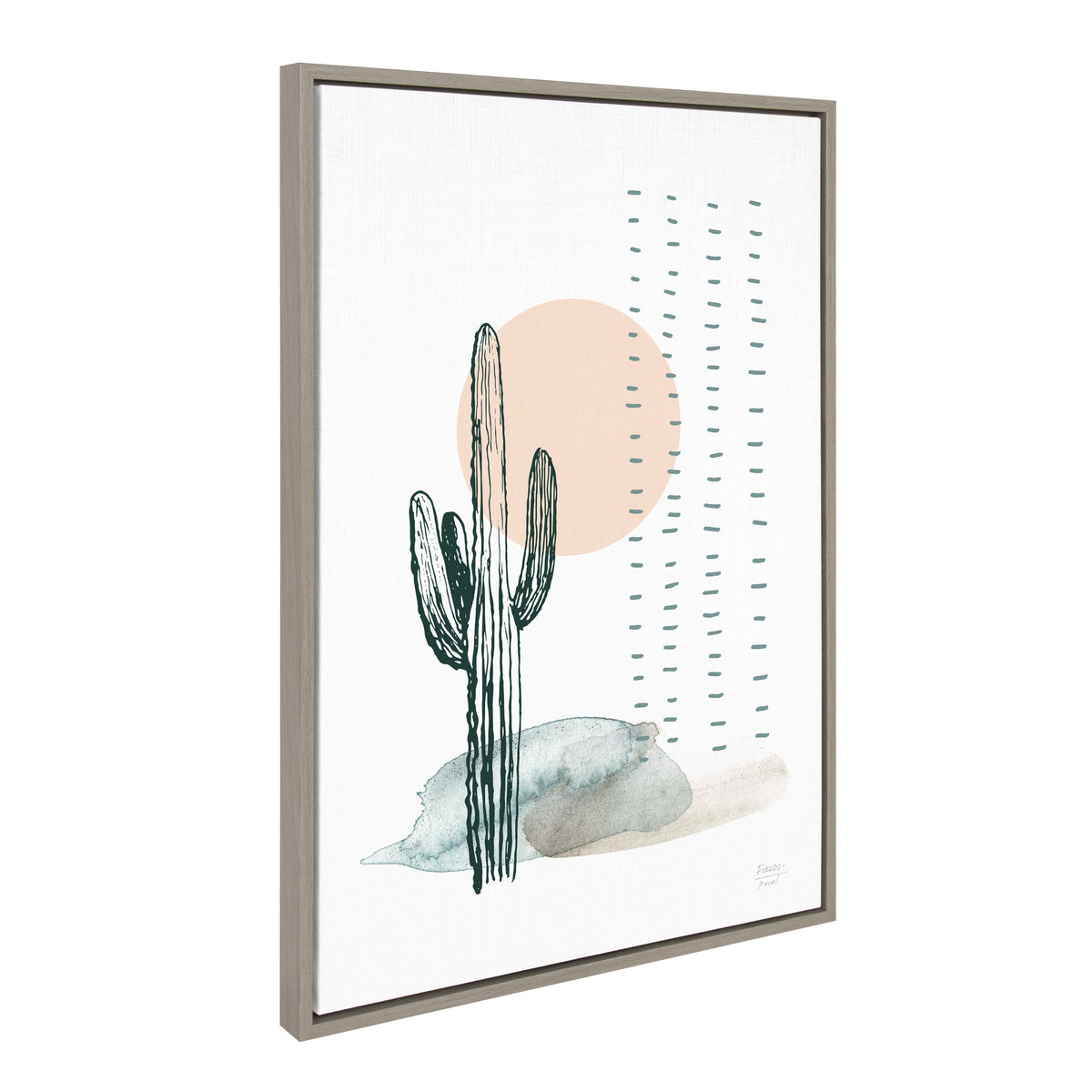 Sylvie Desert Cactus Framed Canvas by Statement Goods