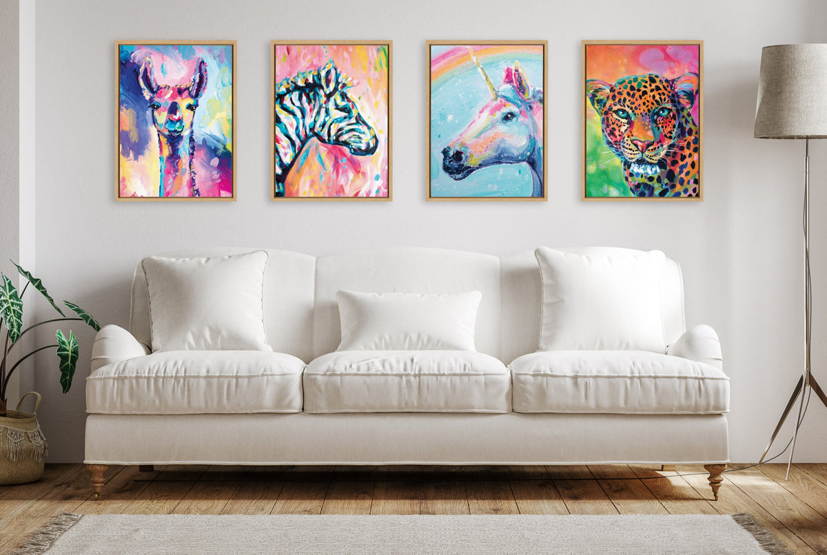 Sylvie Leopard Magic Framed Canvas by Rachel Christopoulos