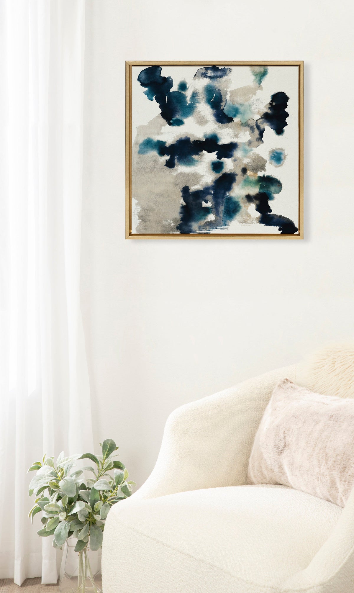 Sylvie Gilded Watercolor Framed Canvas by Amy Lighthall