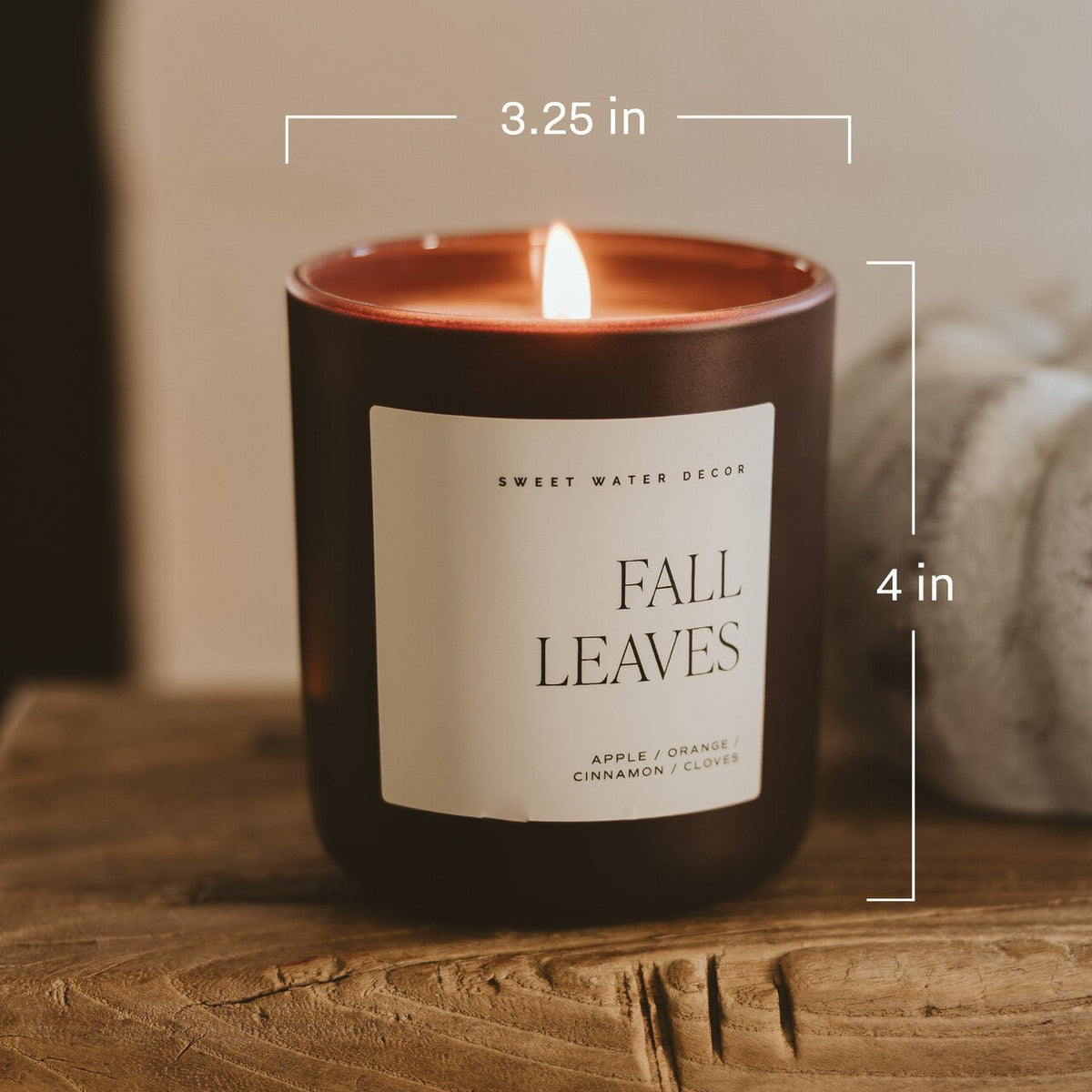 Driftwood and Mahogany Soy Candle - Brown Matte Jar - 15 oz - Sweet Water Decor, view 4