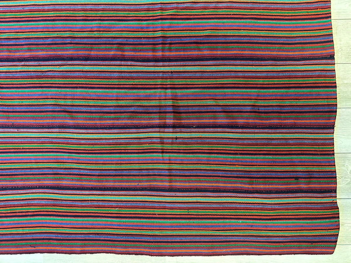 Antique Persian Kilim Rug 9x9 | Red, Purple & Burgundy | Hand-Woven Wool Flatweave - Rugistan, view 10