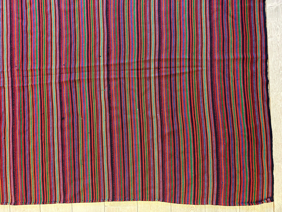 Antique Persian Kilim Rug 9x9 | Red, Purple & Burgundy | Hand-Woven Wool Flatweave - Rugistan, view 12