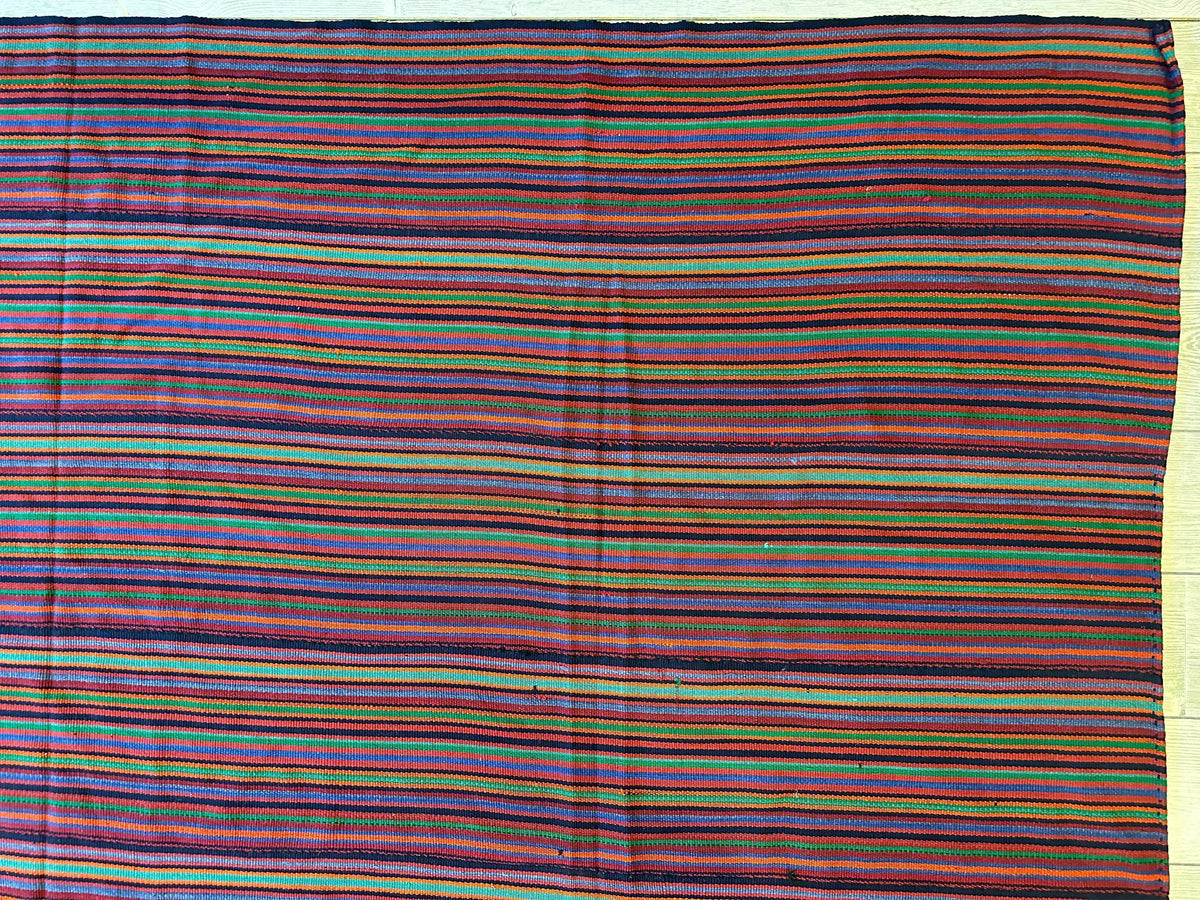 Antique Persian Kilim Rug 9x9 | Red, Purple & Burgundy | Hand-Woven Wool Flatweave - Rugistan, view 9