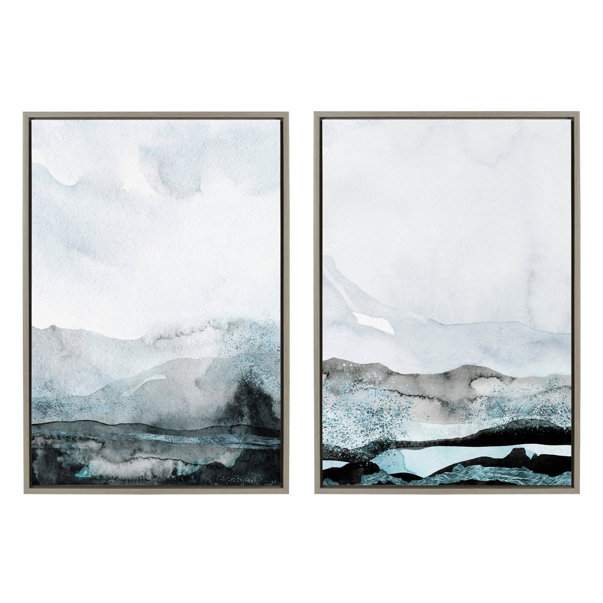 Sylvie Blue Layers Framed Canvas by Maja Mitrovic of Makes My Day Happy