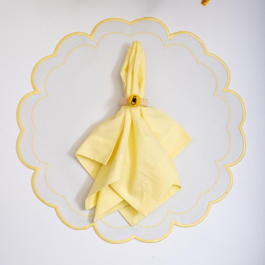 Handwoven Lemon Napkin Ring (Set of 4)