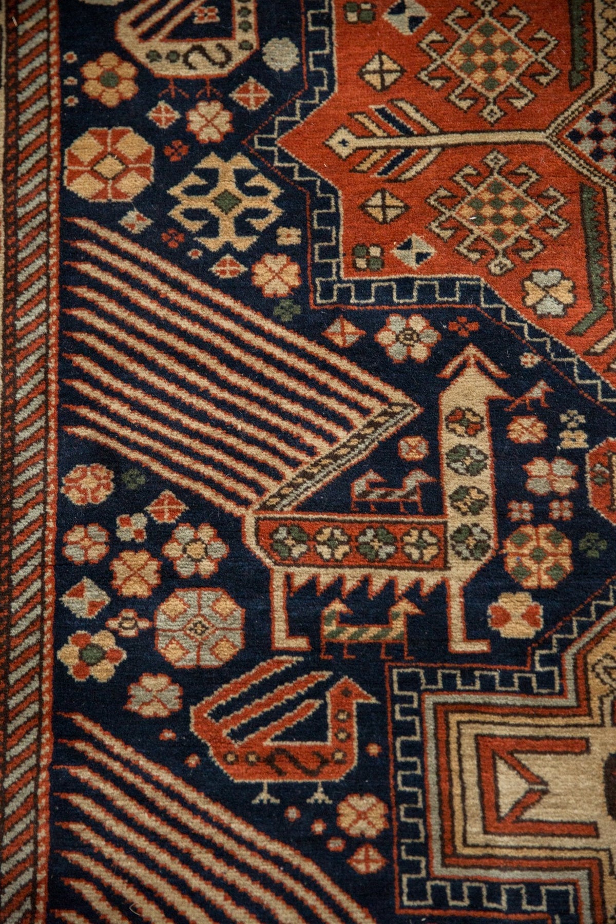 4x6.5 Vintage Romanian Akstafa Design Rug