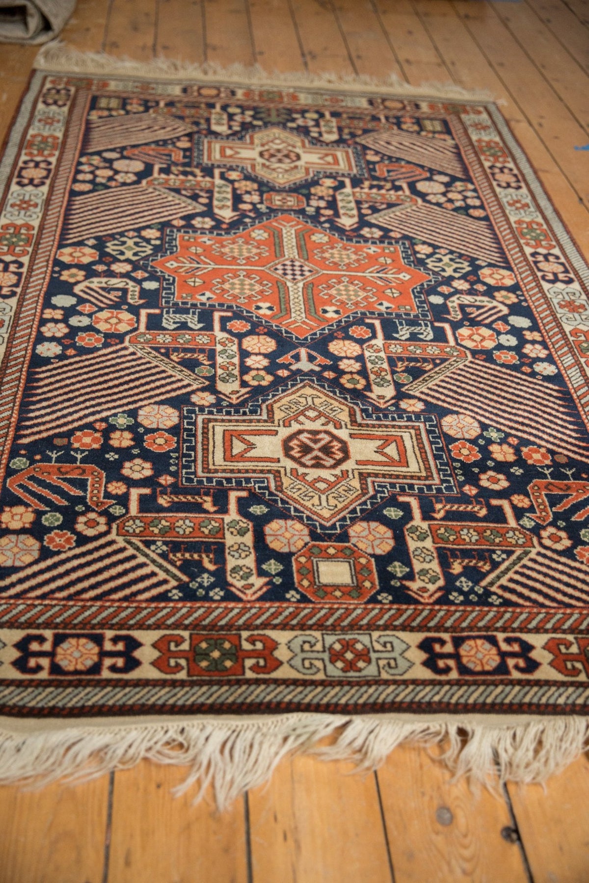4x6.5 Vintage Romanian Akstafa Design Rug