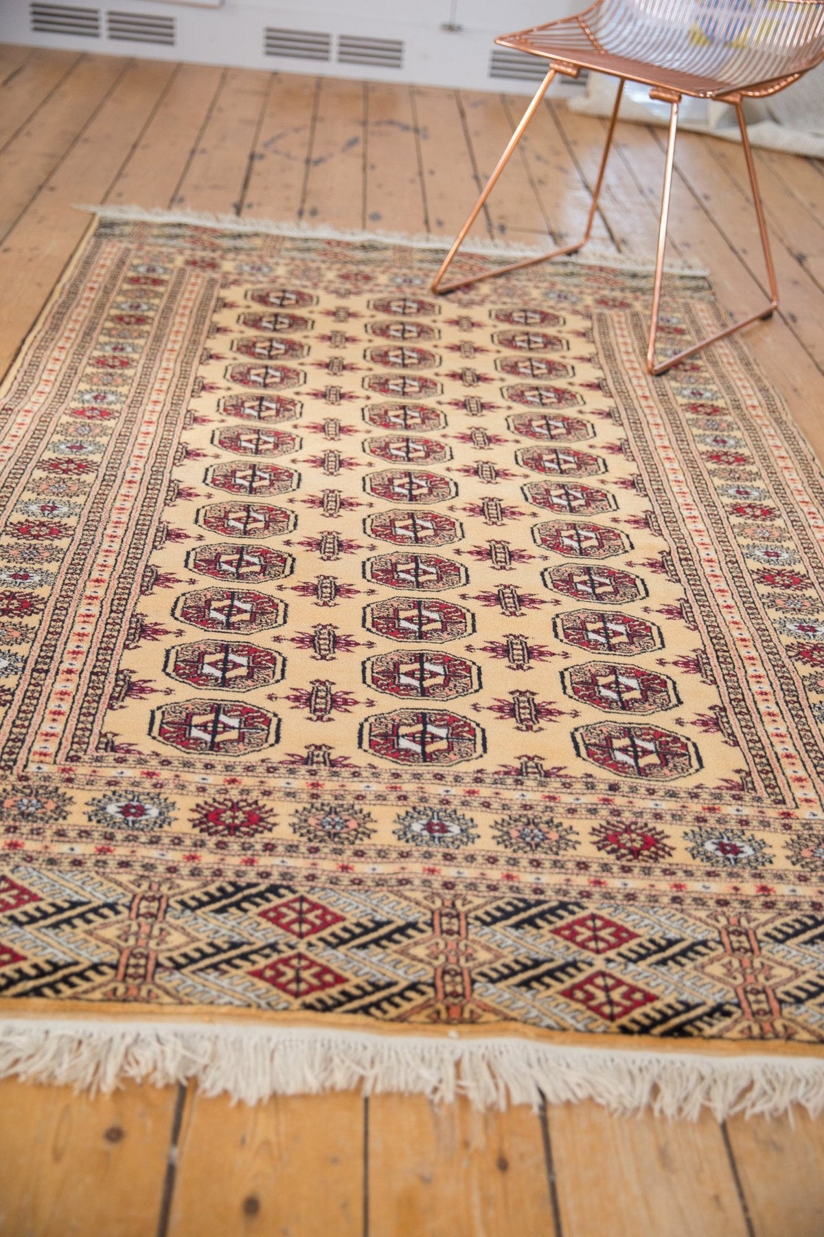 4x6.5 Vintage Pakistani Bokhara Design Rug
