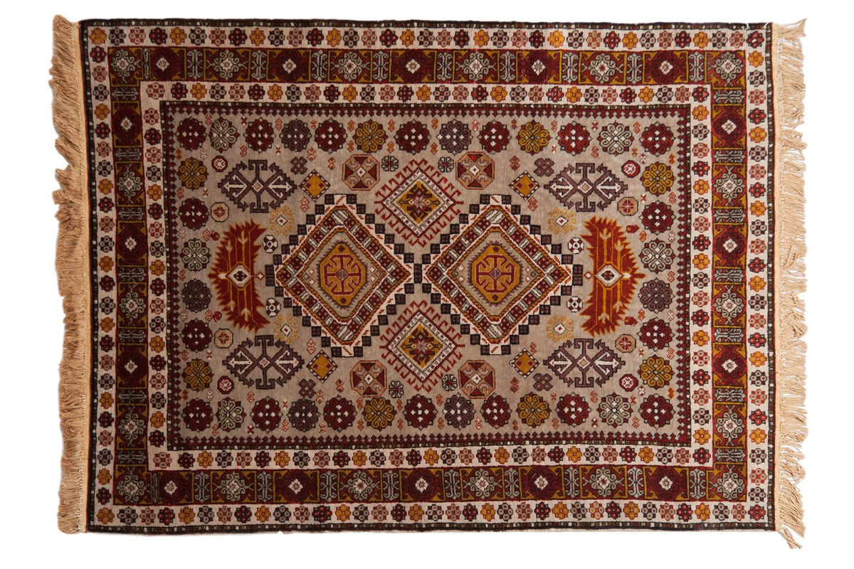 4x5.5 Vintage Romanian Shirvan Design Rug