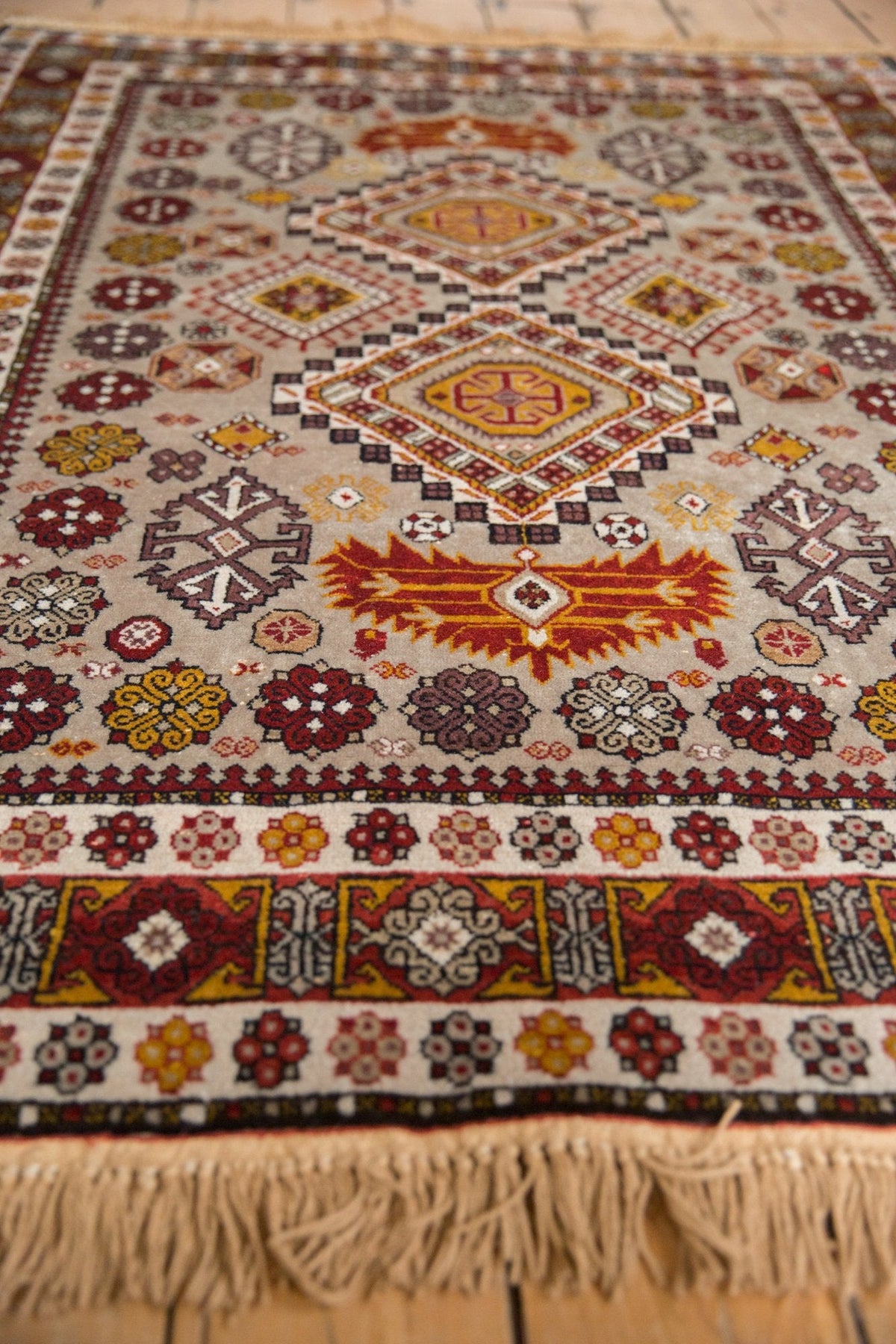 4x5.5 Vintage Romanian Shirvan Design Rug