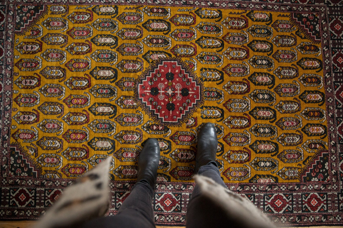 4x6.5 Vintage Romanian Shirvan Design Rug