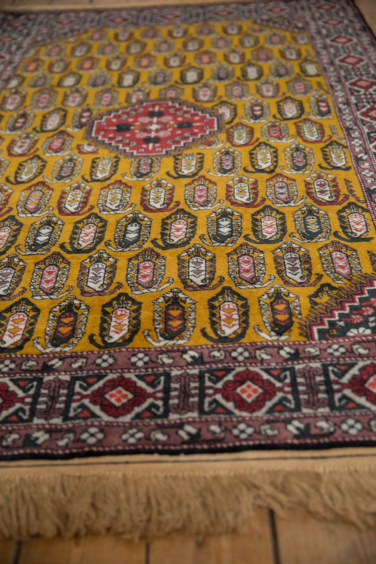 4x6.5 Vintage Romanian Shirvan Design Rug